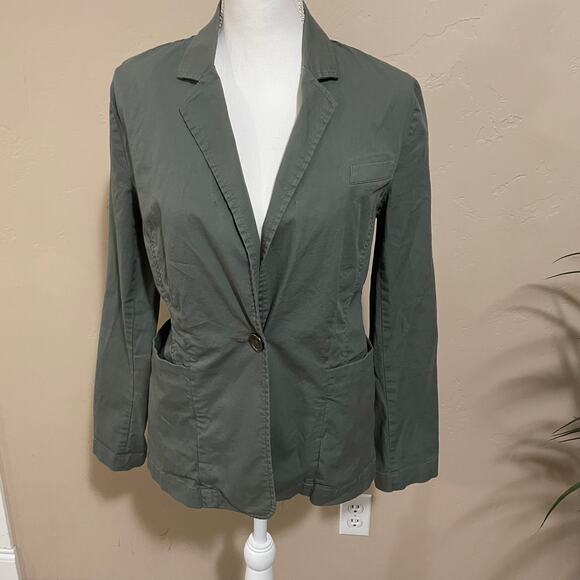 CAbi Stretch Blazer Womens Small Army Green Style # 207 Flawed - Picture 1 of 7